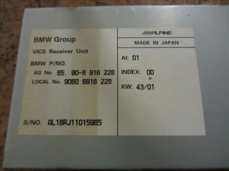 Приемник VICS Alpine 65906916228, BMW 5 E39 двс M54 3.0 литра бензин 2001г двс № 256S3 306S3 бензин. Контрактная запчасть, авто без пробега по РФ., отличное
