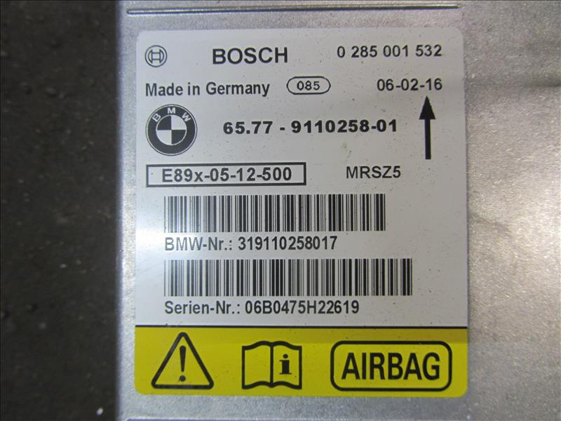 Блок управления AIR BAG 65779110258, С аукциона Японии. BMW 3 E90 323i N52 2.5 л бензин АКПП 2WD 2006г. Контрактная запчасть, авто без пробега по РФ., отличное