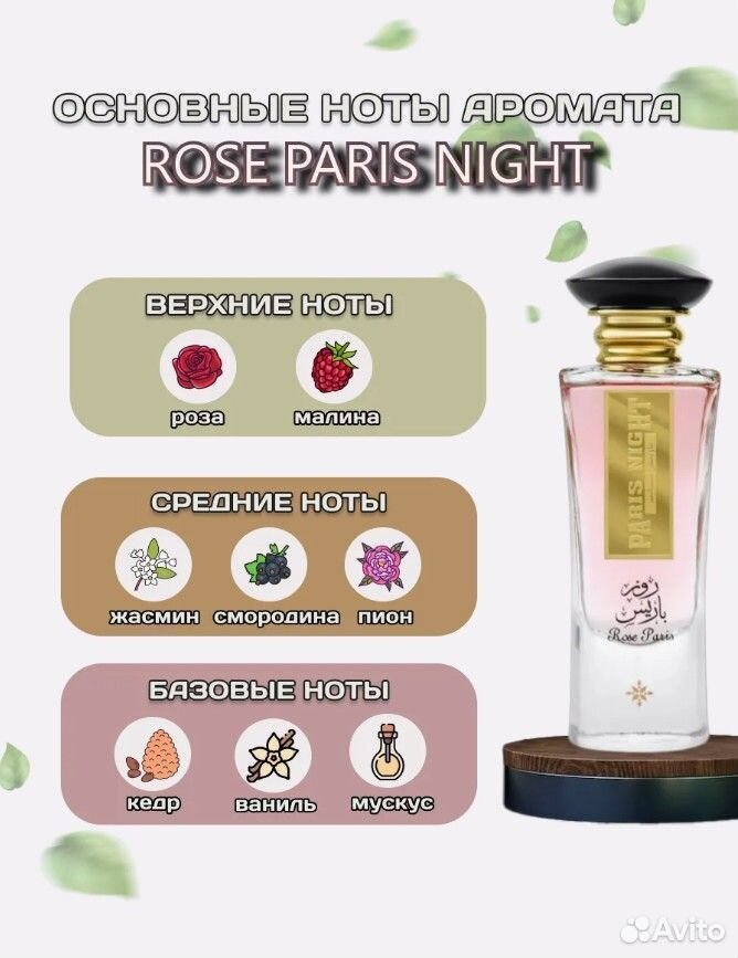 Арабские духи ОАЭ Rose Paris Night женские 100 мл