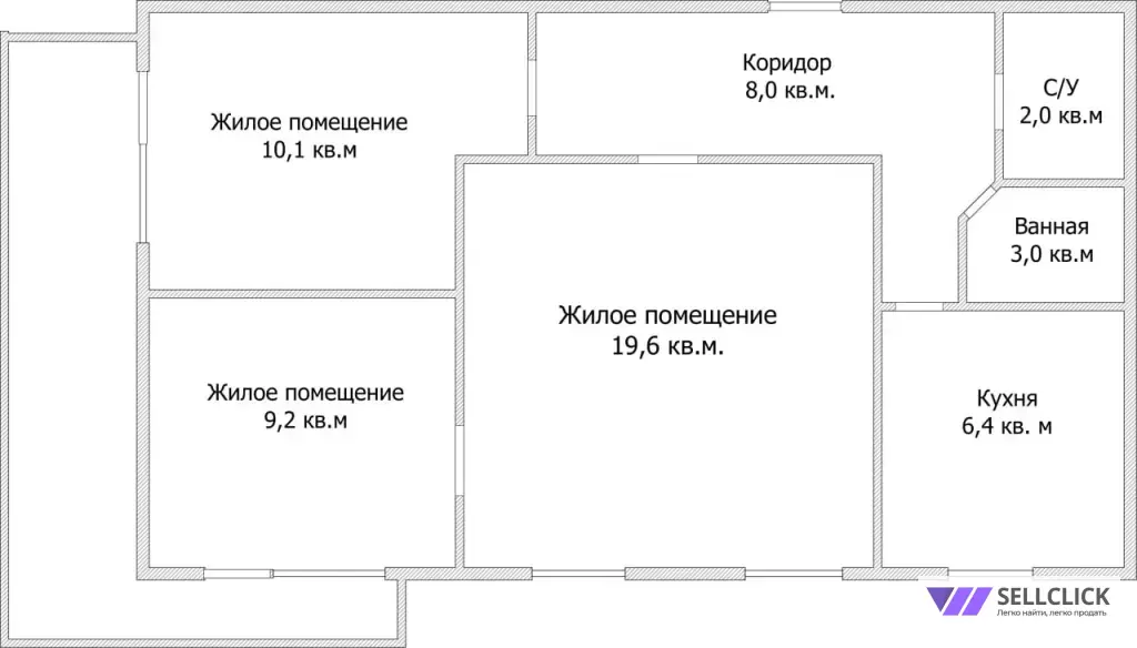Продается трехкомнатная квартира с видом на море
