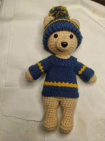 Игрушка мишка Вязаная крючком Ручная работа