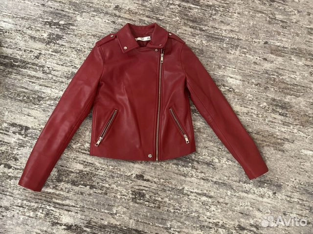 Кожаная куртка косуха mango