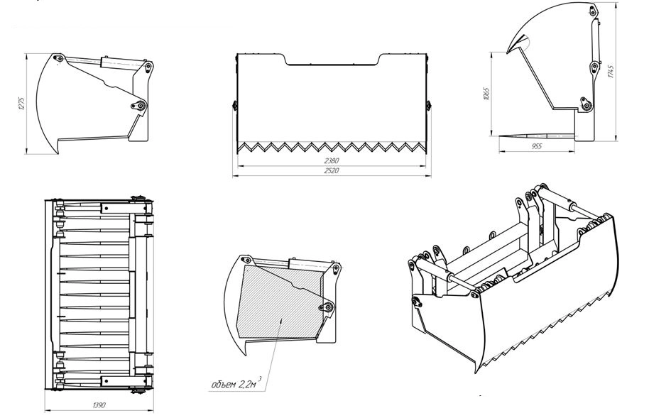 Силосорезчик для телескопических и фронтальных погрузчиков 2.2 куб.