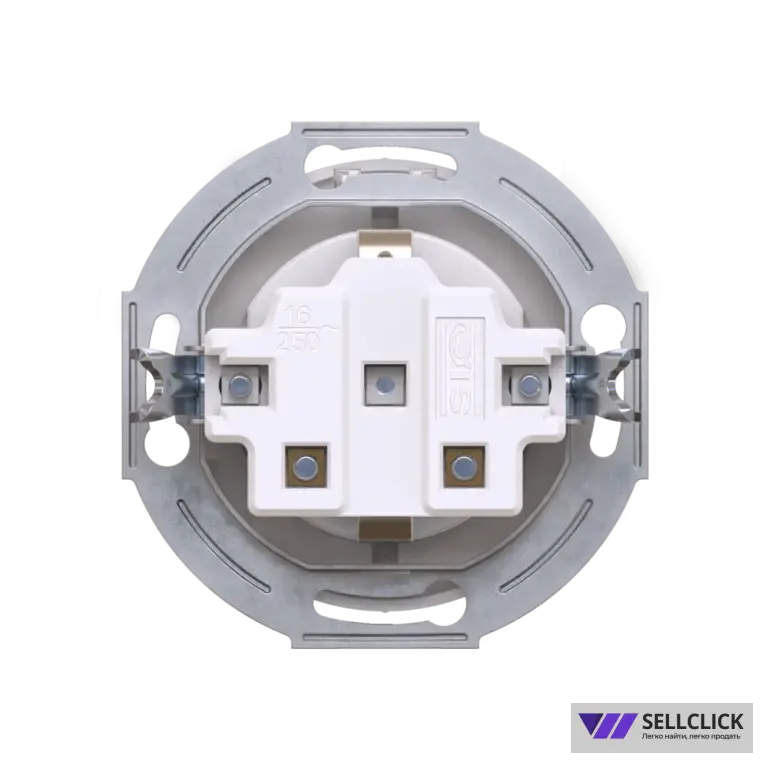 Механизм розетки скрытой установки CADUCEUS ALING EON с заземлением, без шторок, с крышкой, с керамическим основанием, 16А, 250В~