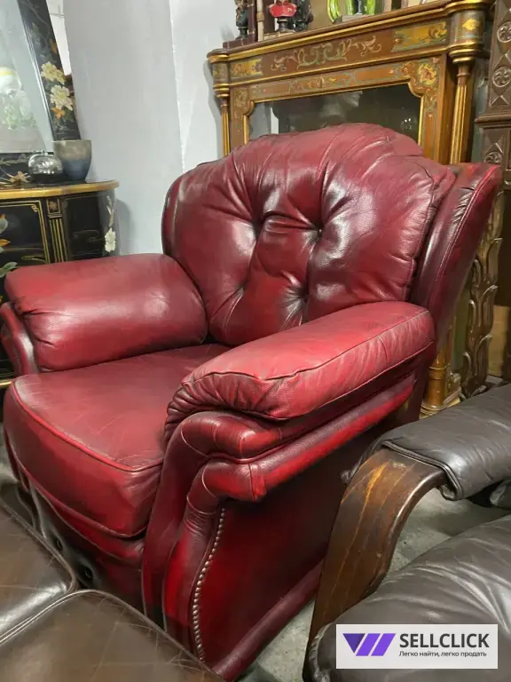 Кресло Кожаное. Мебель для кабинета. Винтажная мебель