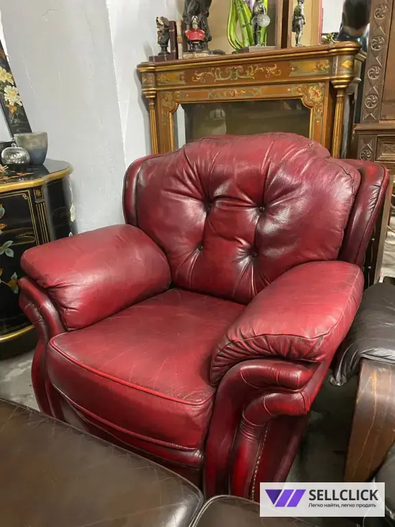 Кресло Кожаное. Мебель для кабинета. Винтажная мебель