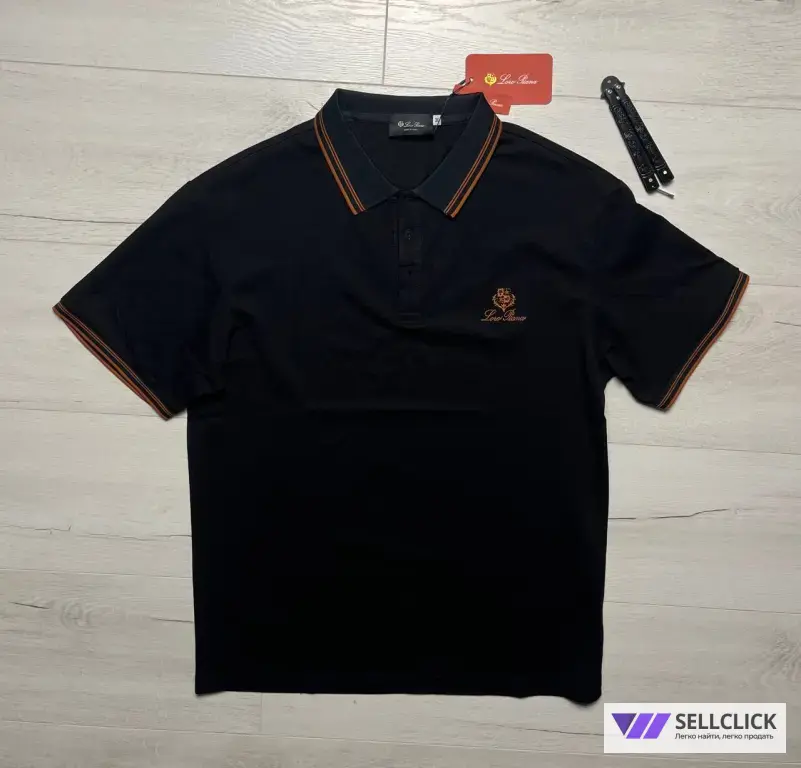 Футболка-поло Loro Piana черная