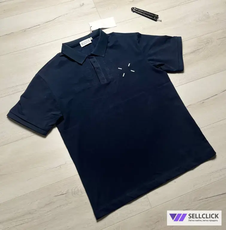 Футболка-поло Maison Margiela синяя