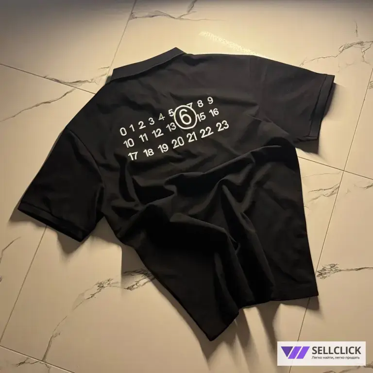 Футболка поло Maison Margiela черная