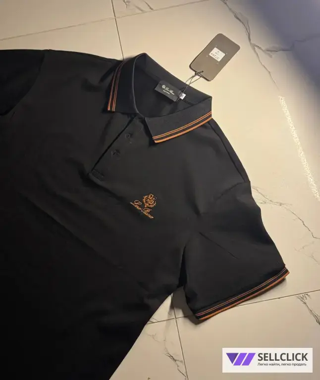 Футболка-поло Loro Piana черная