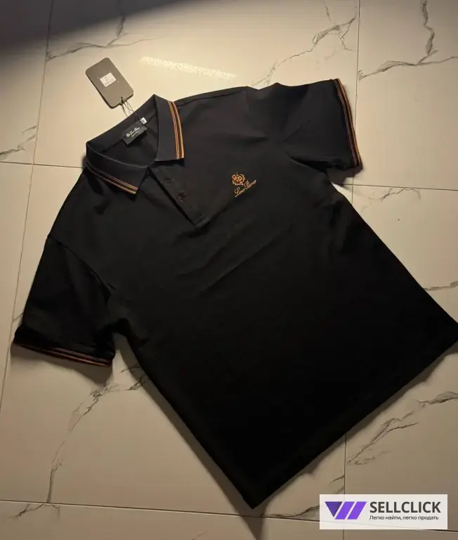 Футболка-поло Loro Piana черная