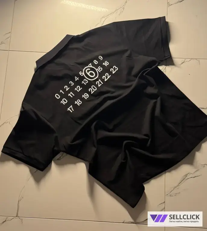 Футболка поло Maison Margiela черная