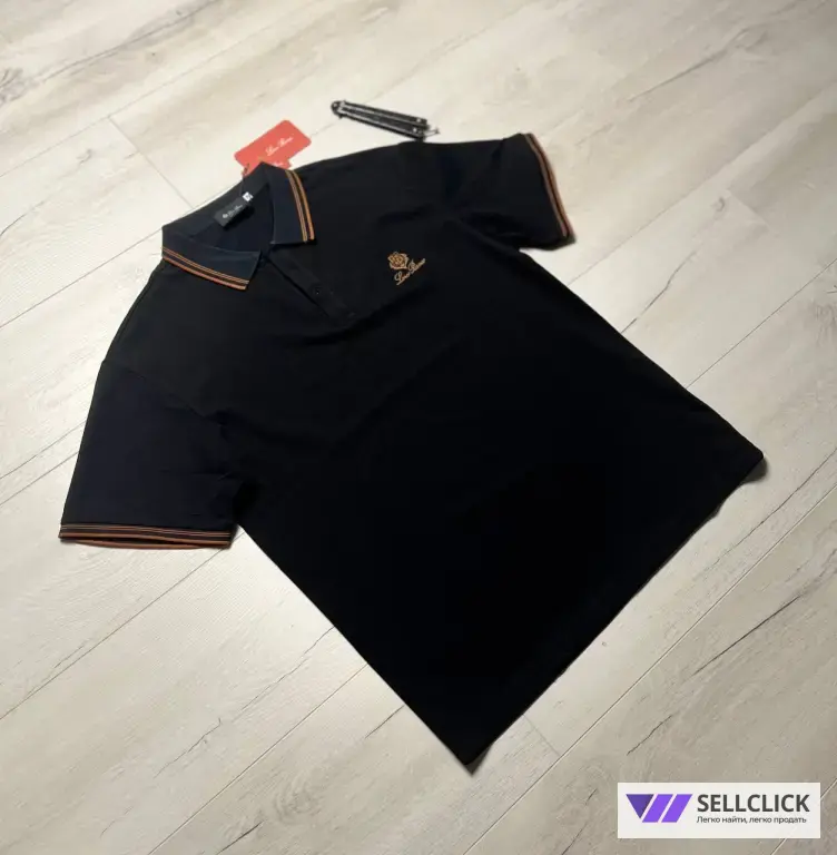 Футболка-поло Loro Piana черная