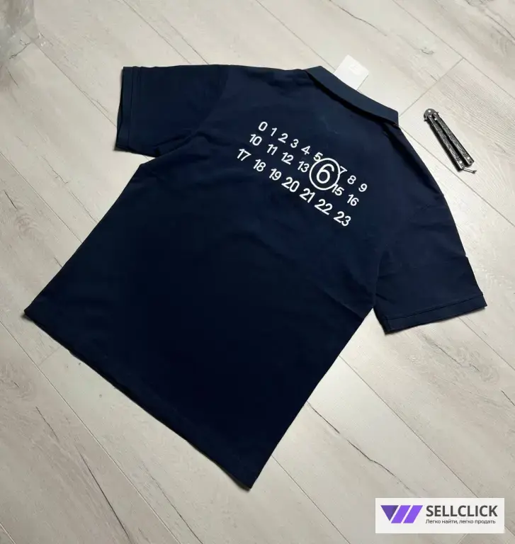 Футболка-поло Maison Margiela синяя