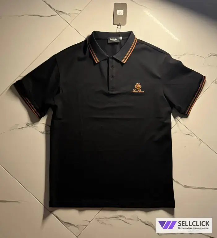 Футболка-поло Loro Piana черная