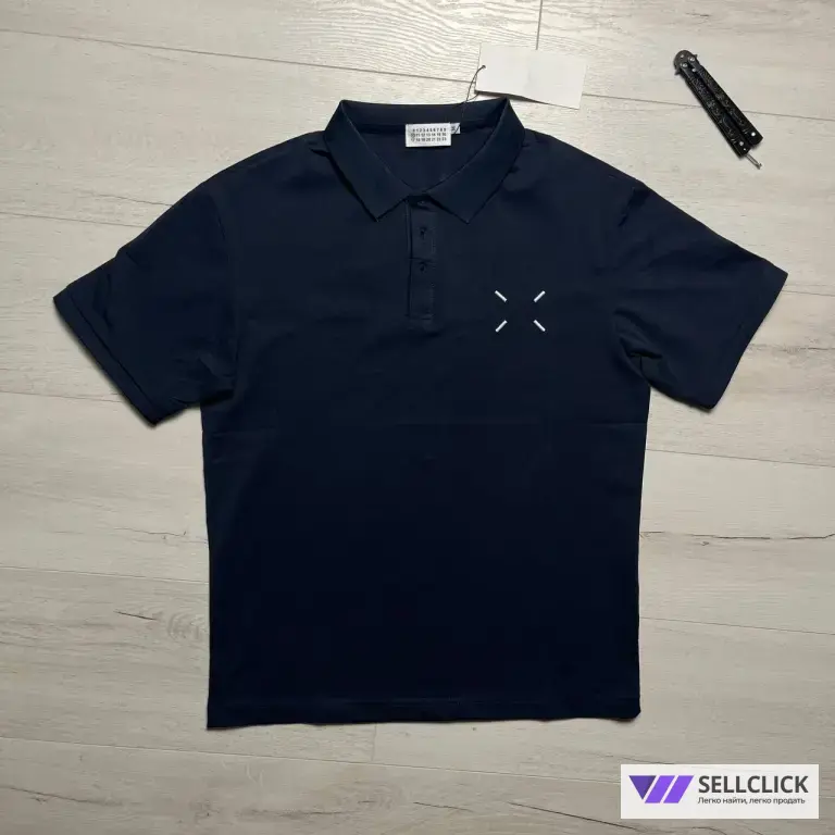 Футболка-поло Maison Margiela синяя