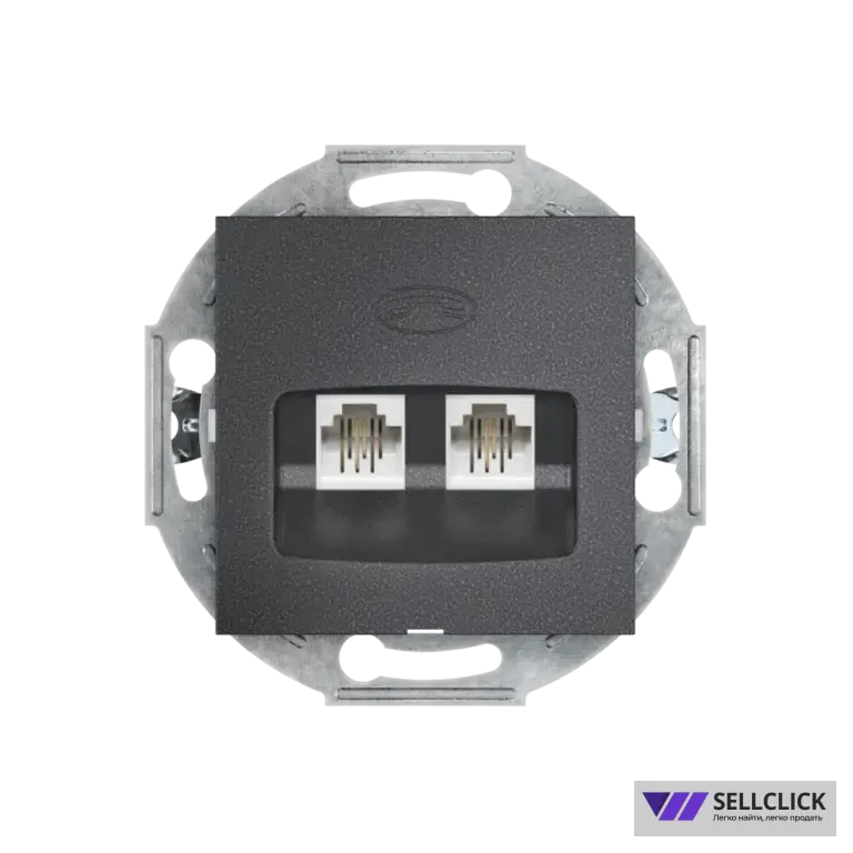 Розетка скрытой установки CADUCEUS ALING PRESTIGE 2хRJ12 6P2C двойная, телефонная, механизм