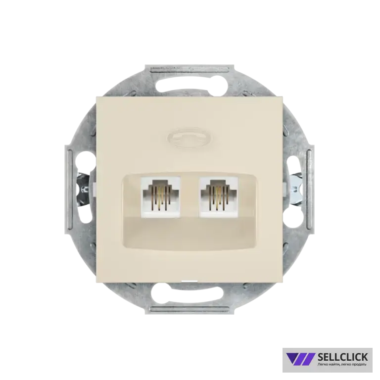 Розетка скрытой установки CADUCEUS ALING PRESTIGE 2хRJ12 6P2C двойная, телефонная, механизм