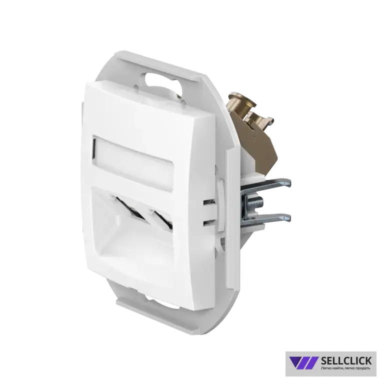 Розетка скрытой установки CADUCEUS ALING PRESTIGE двойная, компьютерная с модулями Keystone RJ45 8P8C, cat.5e, FTP, механизм