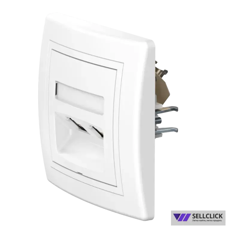 Розетка скрытой установки CADUCEUS ALING PRESTIGE двойная, компьютерная с модулями Keystone RJ45 8P8C, cat.5e, FTP