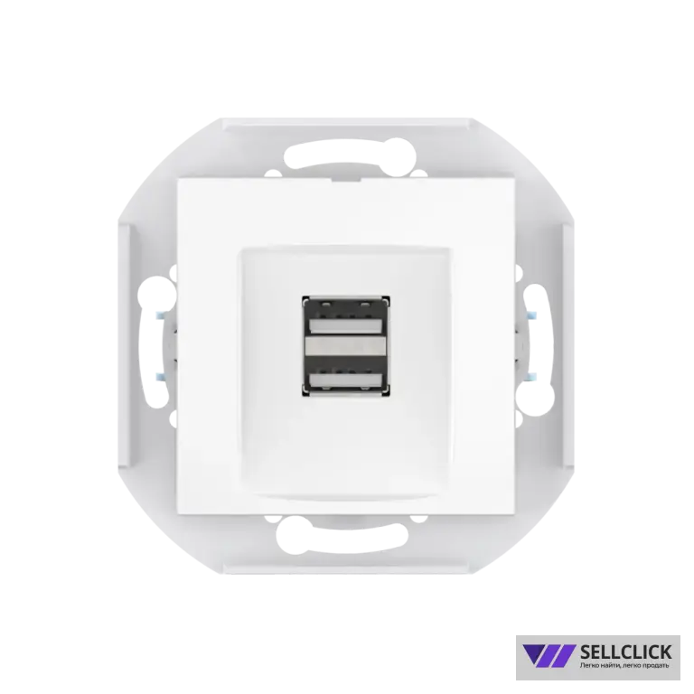 Розетка скрытой установки CADUCEUS ALING PRESTIGE двойная, USB, тип А, для зарядки устройств, 2,1А, 5В=, 250В~, механизм