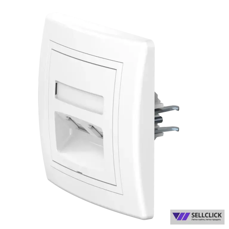 Розетка скрытой установки CADUCEUS ALING PRESTIGE с модулями Keystone 2хRJ12 6P6C cat. 3, двойная, телефонная