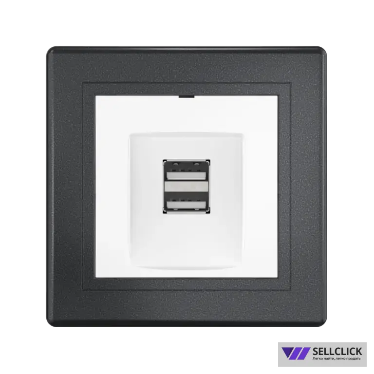 Розетка скрытой установки CADUCEUS ALING PRESTIGE двойная, USB, тип А, для зарядки устройств, 2,1А, 5В=, 250В~