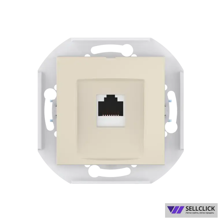 Розетка скрытой установки CADUCEUS ALING PRESTIGE компьютерная с модулем Keystone RJ45 8P8C, cat.6A, UTP, механизм