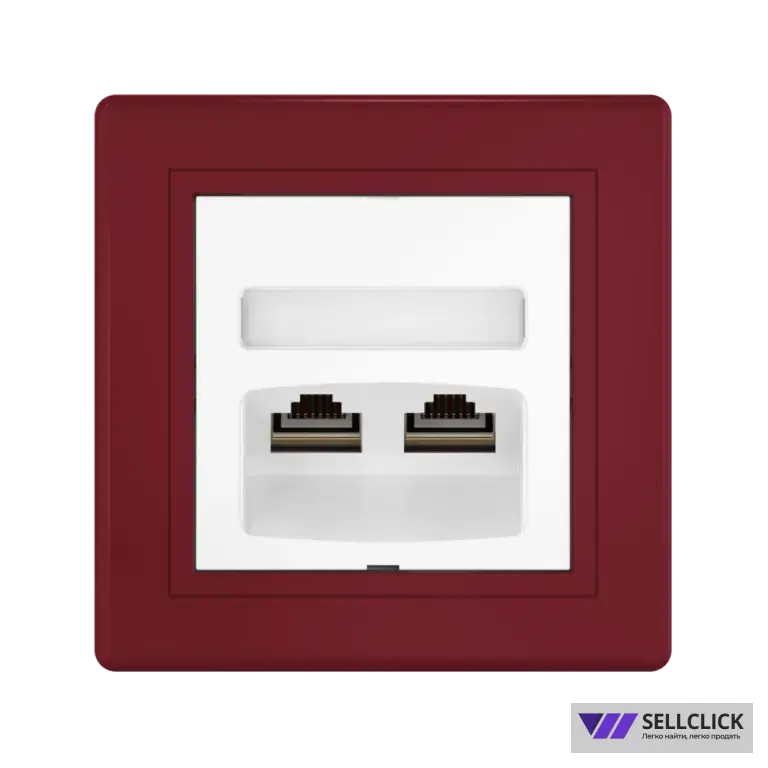 Розетка скрытой установки CADUCEUS ALING PRESTIGE двойная компьютерная с модулями Keystone RJ45 8P8C, cat.6, FTP