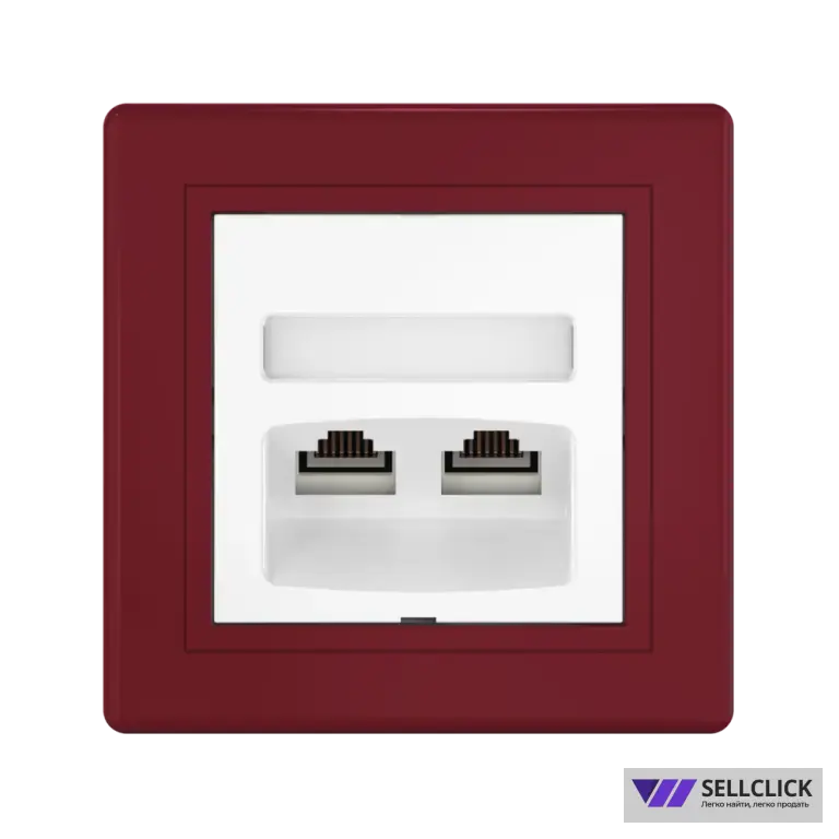Розетка скрытой установки CADUCEUS ALING PRESTIGE двойная, компьютерная с модулями Keystone RJ45 8P8C, cat.5e, UTP