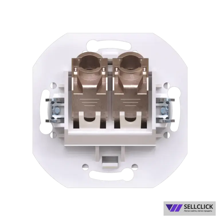 Розетка скрытой установки CADUCEUS ALING PRESTIGE двойная, компьютерная с модулями Keystone RJ45 8P8C, cat.5e, FTP, механизм