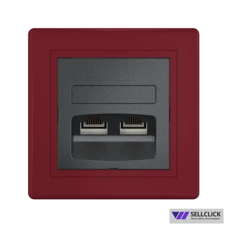 Розетка скрытой установки CADUCEUS ALING PRESTIGE двойная компьютерная с модулями Keystone RJ45 8P8C cat.6, UTP