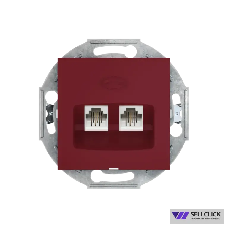 Розетка скрытой установки CADUCEUS ALING PRESTIGE 2хRJ12 6P2C двойная, телефонная, механизм