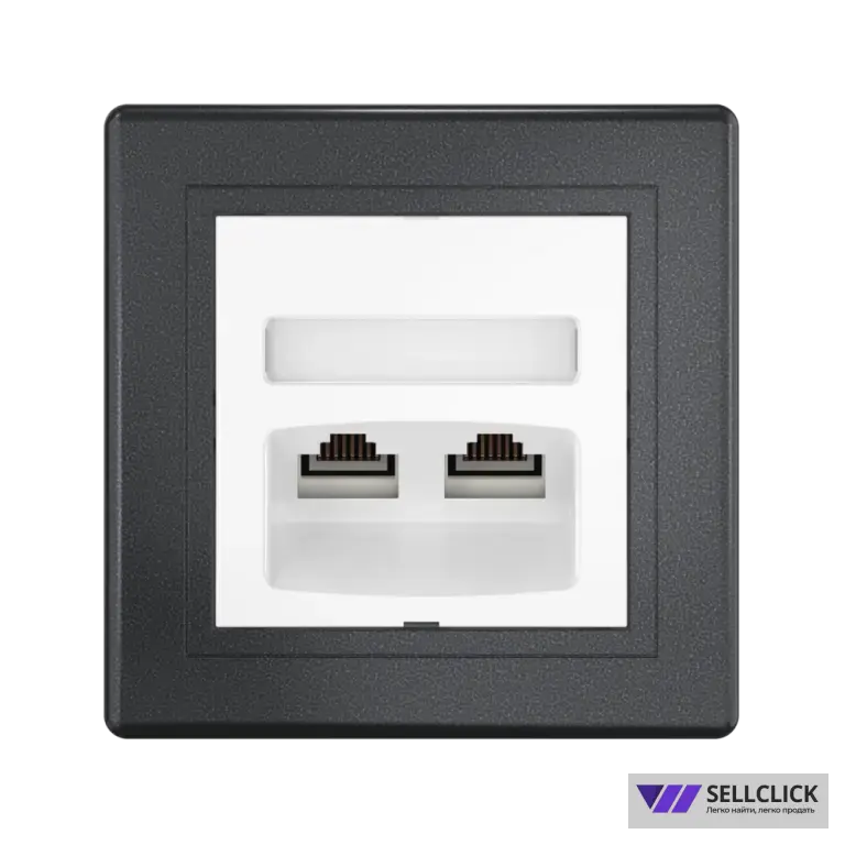 Розетка скрытой установки CADUCEUS ALING PRESTIGE двойная, компьютерная с модулями Keystone RJ45 8P8C, cat.5e, UTP