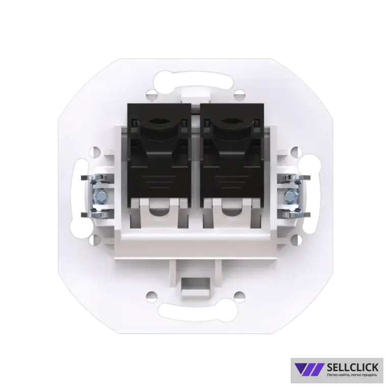 Розетка скрытой установки CADUCEUS ALING PRESTIGE двойная компьютерная с модулями Keystone RJ45 8P8C, cat.6, UTP, механизм
