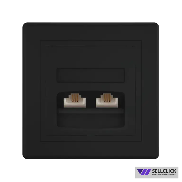 Розетка скрытой установки CADUCEUS ALING PRESTIGE с модулями Keystone 2хRJ12 6P4C, двойная, телефонная