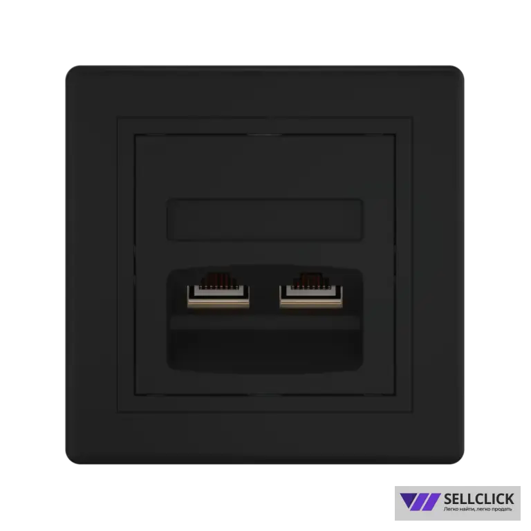 Розетка скрытой установки CADUCEUS ALING PRESTIGE двойная, компьютерная с модулями Keystone RJ45 8P8C, cat.5e, FTP