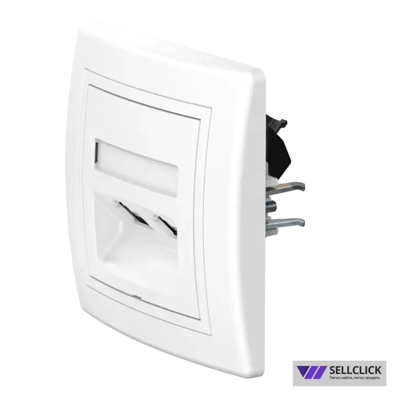 Розетка скрытой установки CADUCEUS ALING PRESTIGE двойная, компьютерная с модулями Keystone RJ45 8P8C, cat.5e, UTP