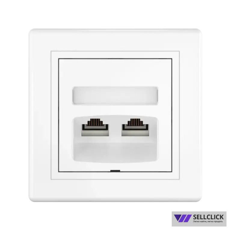 Розетка скрытой установки CADUCEUS ALING PRESTIGE двойная компьютерная с модулями Keystone RJ45 8P8C cat.6, UTP