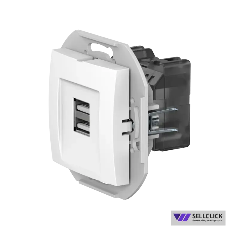 Розетка скрытой установки CADUCEUS ALING PRESTIGE двойная, USB, тип А, для зарядки устройств, 2,1А, 5В=, 250В~, механизм