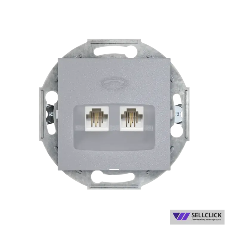 Розетка скрытой установки CADUCEUS ALING PRESTIGE 2хRJ12 6P2C двойная, телефонная, механизм