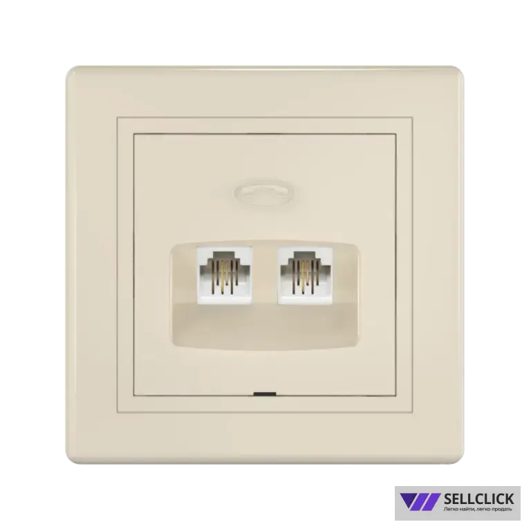 Розетка скрытой установки CADUCEUS ALING PRESTIGE, 2хRJ12 6P2C, двойная, телефонная