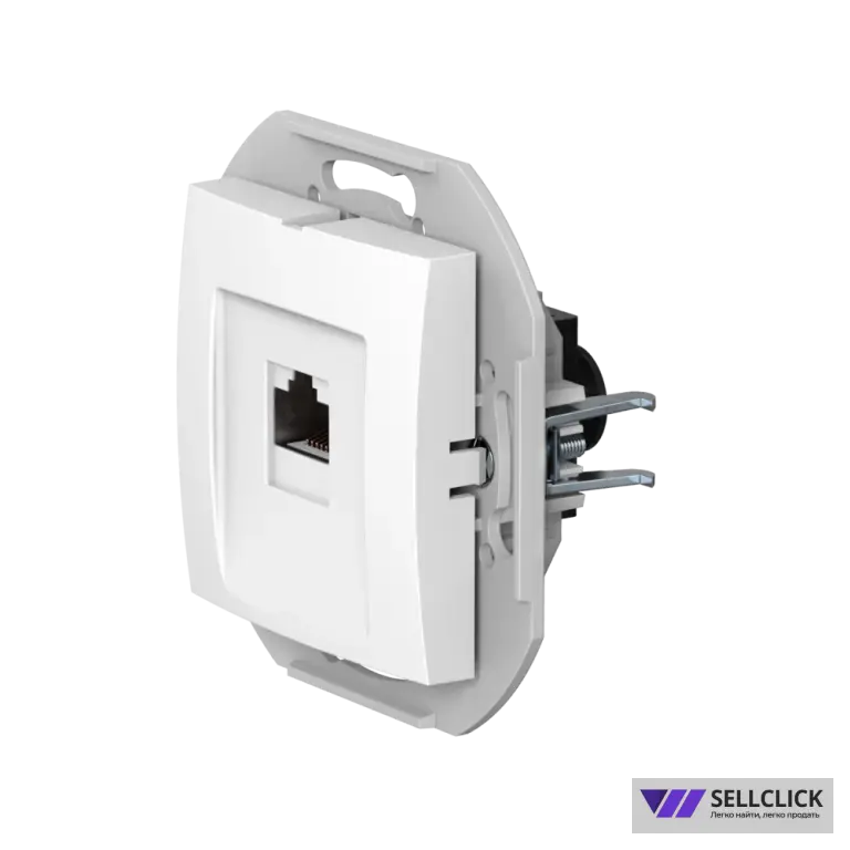 Розетка скрытой установки CADUCEUS ALING PRESTIGE компьютерная с модулем Keystone RJ45 8P8C, cat.6A, UTP, механизм