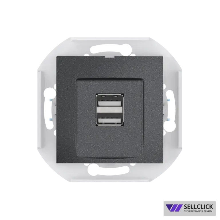 Розетка скрытой установки CADUCEUS ALING PRESTIGE двойная, USB, тип А, для зарядки устройств, 2,1А, 5В=, 250В~, механизм