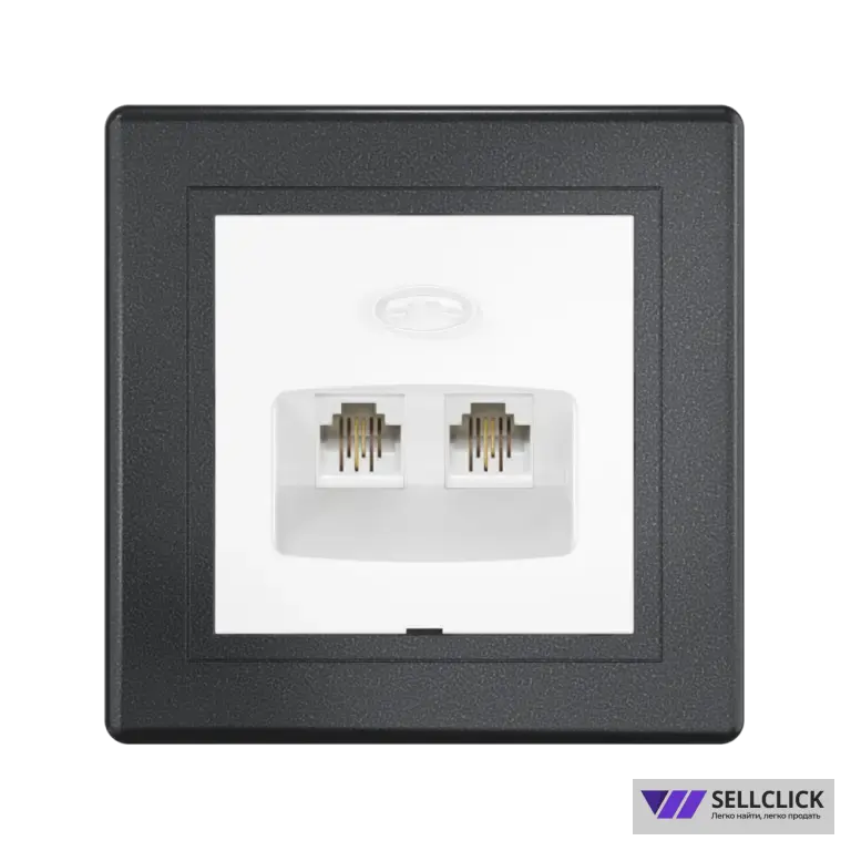 Розетка скрытой установки CADUCEUS ALING PRESTIGE, 2хRJ12 6P2C, двойная, телефонная