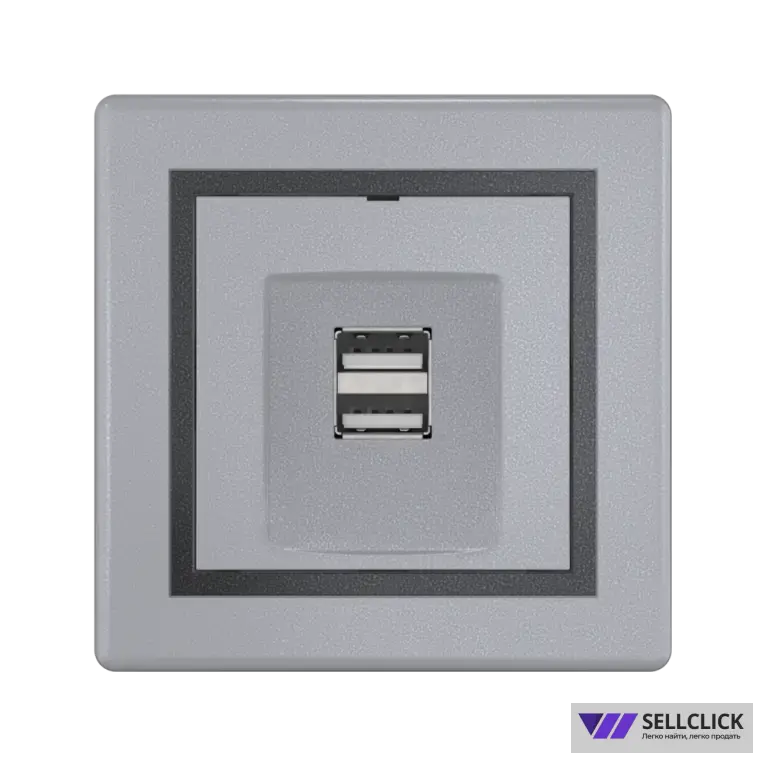 Розетка скрытой установки CADUCEUS ALING PRESTIGE двойная, USB, тип А, для зарядки устройств, 2,1А, 5В=, 250В~