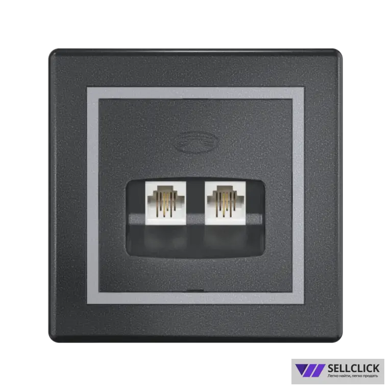 Розетка скрытой установки CADUCEUS ALING PRESTIGE, 2хRJ12 6P2C, двойная, телефонная