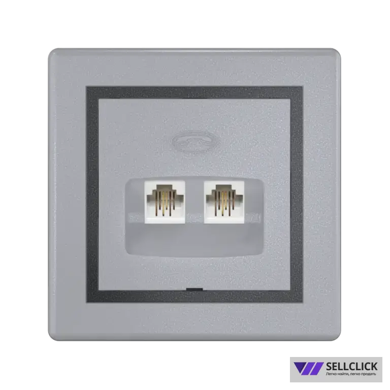 Розетка скрытой установки CADUCEUS ALING PRESTIGE, 2хRJ12 6P2C, двойная, телефонная