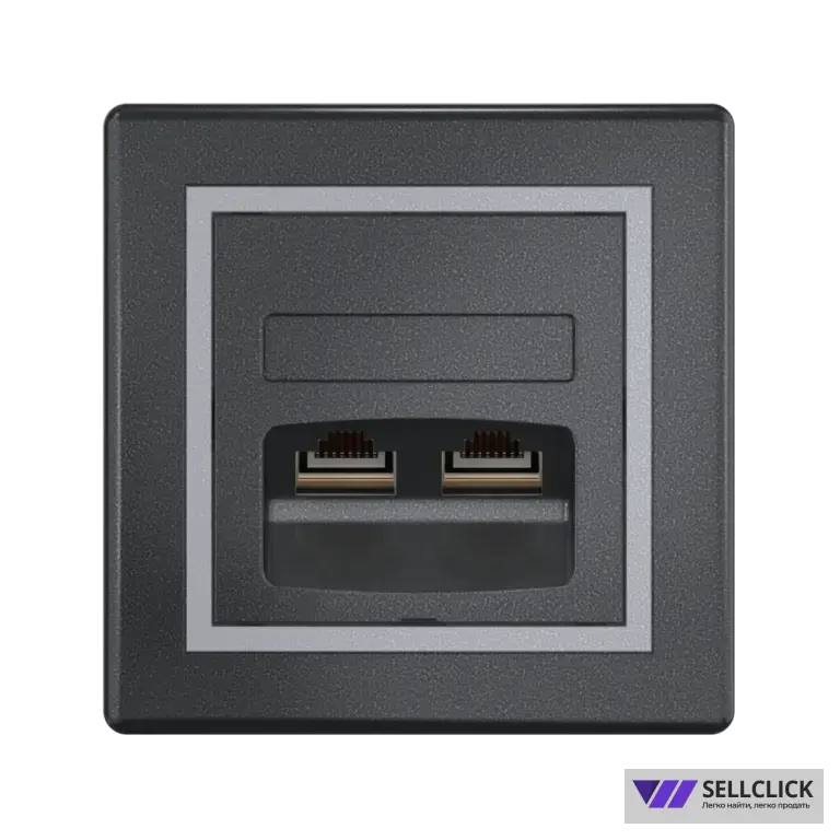 Розетка скрытой установки CADUCEUS ALING PRESTIGE двойная, компьютерная с модулями Keystone RJ45 8P8C, cat.5e, FTP