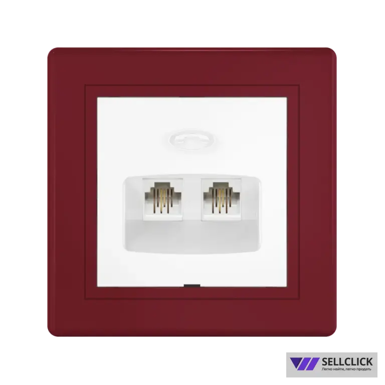 Розетка скрытой установки CADUCEUS ALING PRESTIGE, 2хRJ12 6P2C, двойная, телефонная